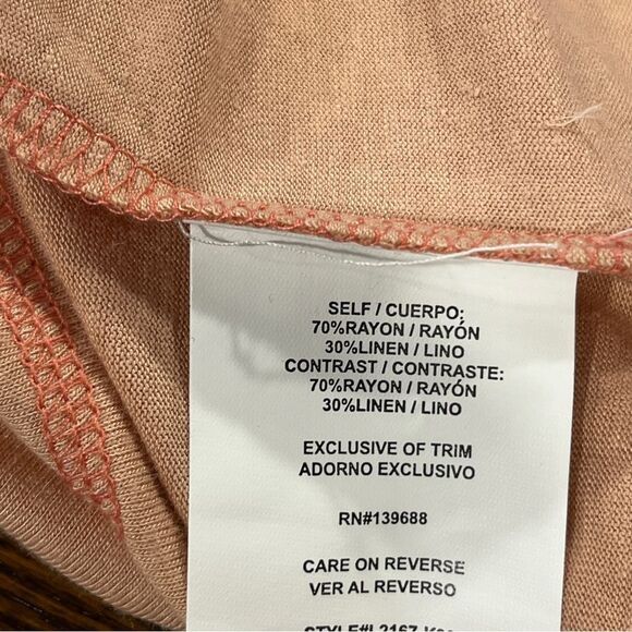 Taylor & Sage Wildflower Motel Graphic Top - Orange and Cream - Picture 11 of 14